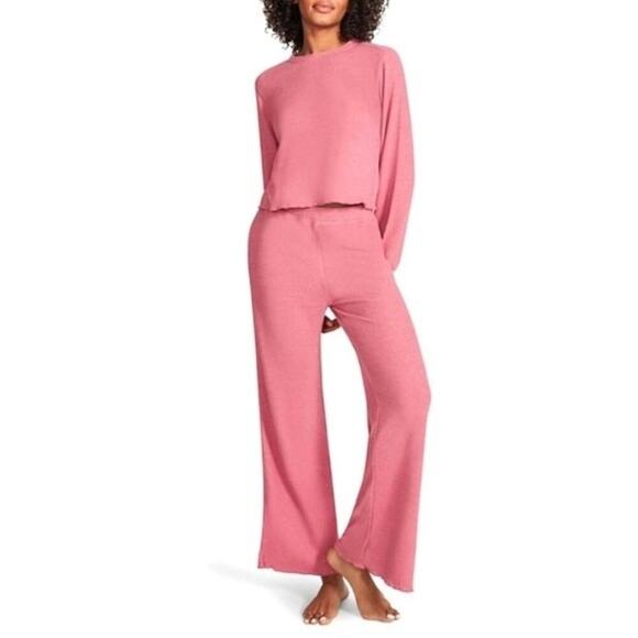 BB DAKOTA Pink Ribbed Lounge Sweater EUC Size Large $45 MSRP - Picture 1 of 9
